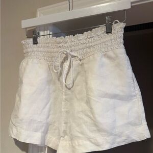 Cloth & Stone High Waist Linen White Shorts - S
